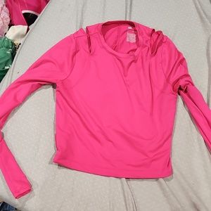 Pink All in motion long sleeve workout top.